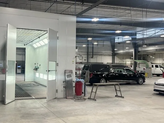State-of-the-art paint booth interior