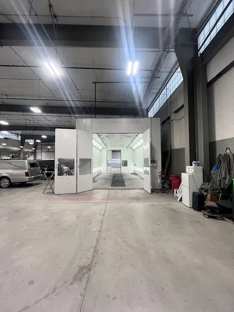 Another view of the paint booth setup