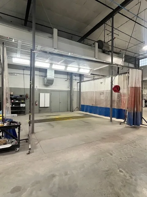 Preparation area for vehicles