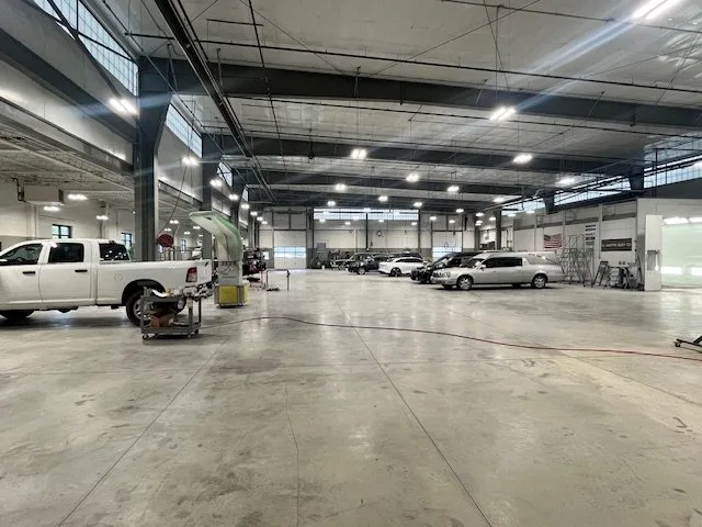 Wide view of the main workshop with natural light