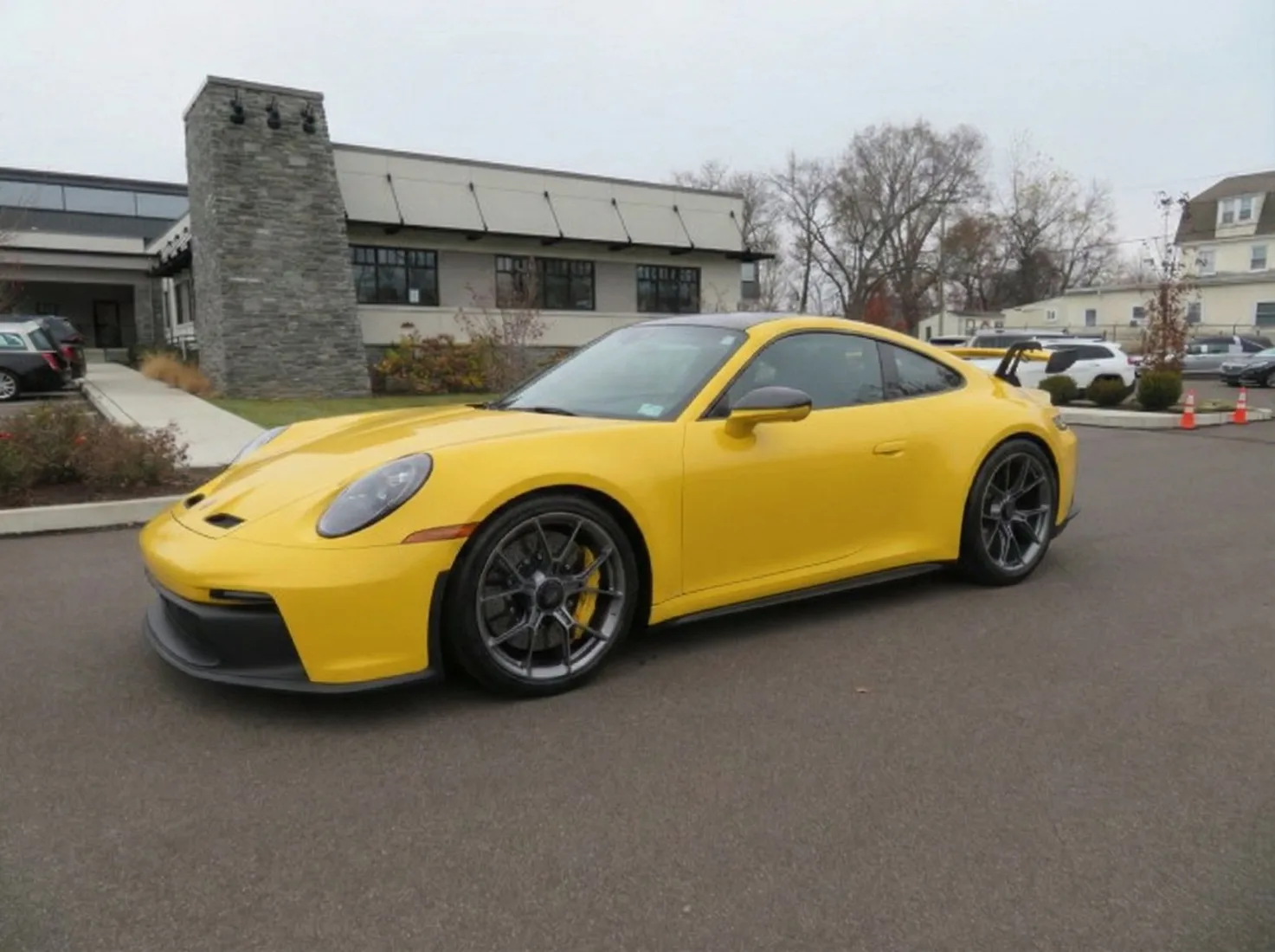 Yellow Porsche with clear protection