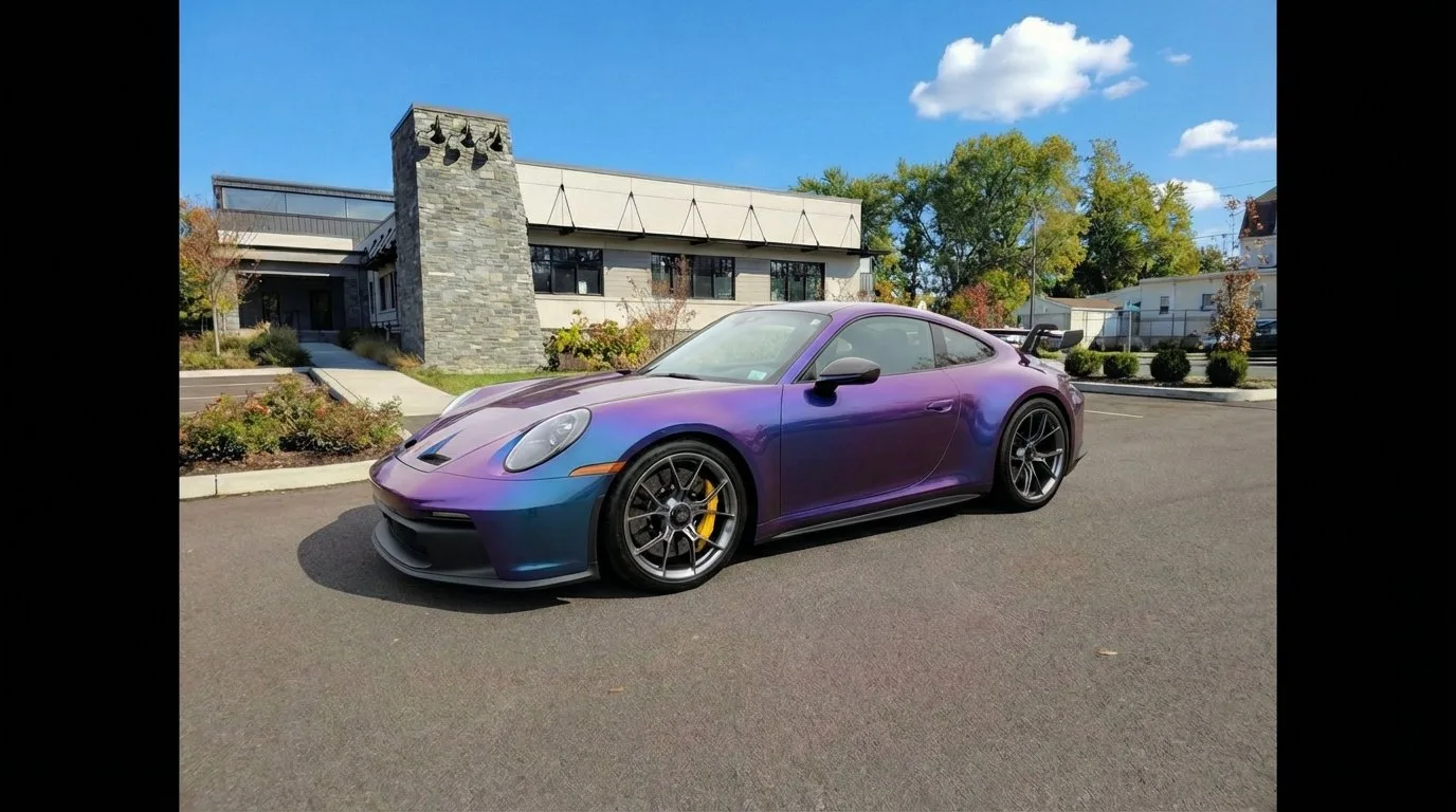 Pearlescent Porsche with a color finish